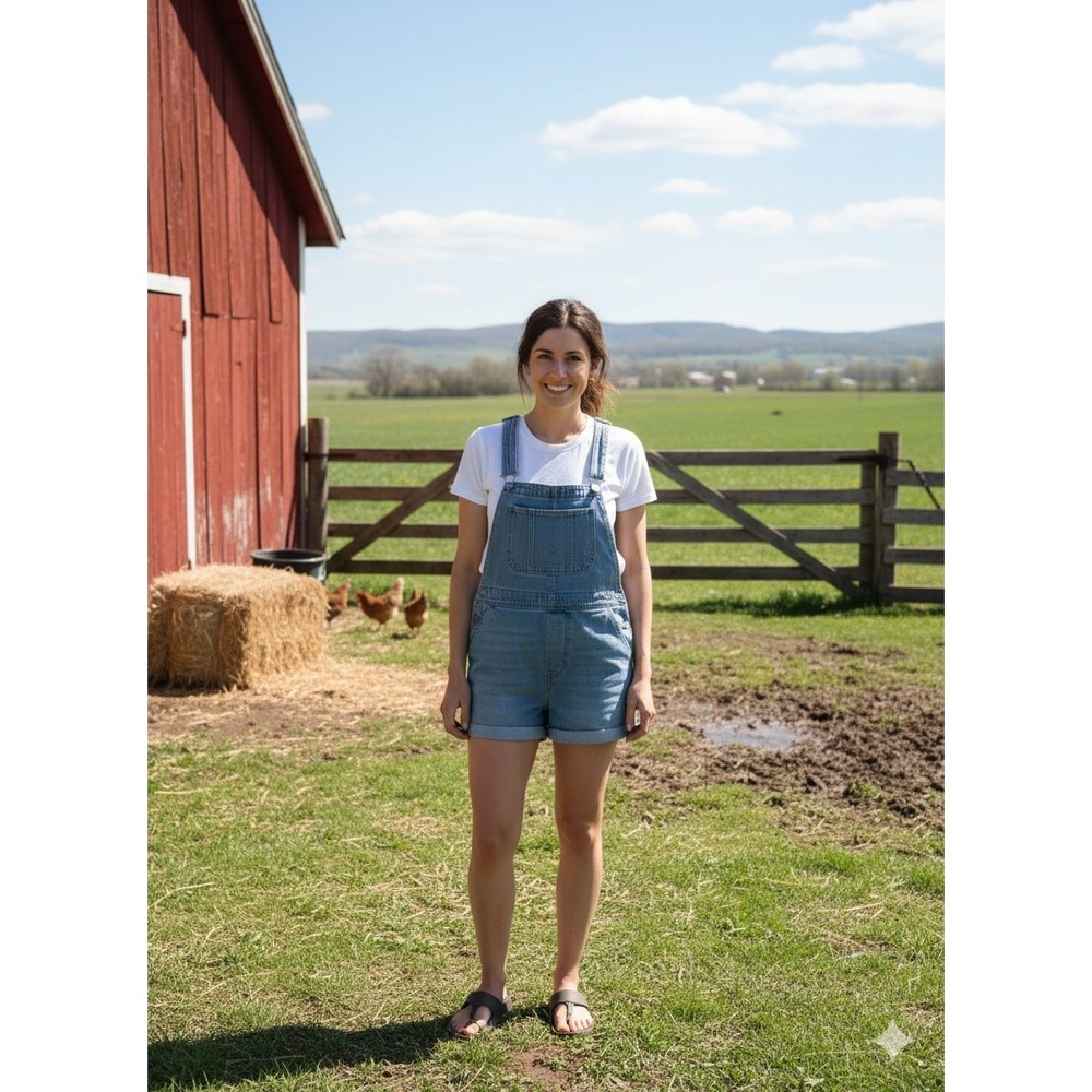 Cider Overall Shorts‎ Size XL. 4 Pockets Side Zipper.  19" PTP, 4" Inseam. Work,